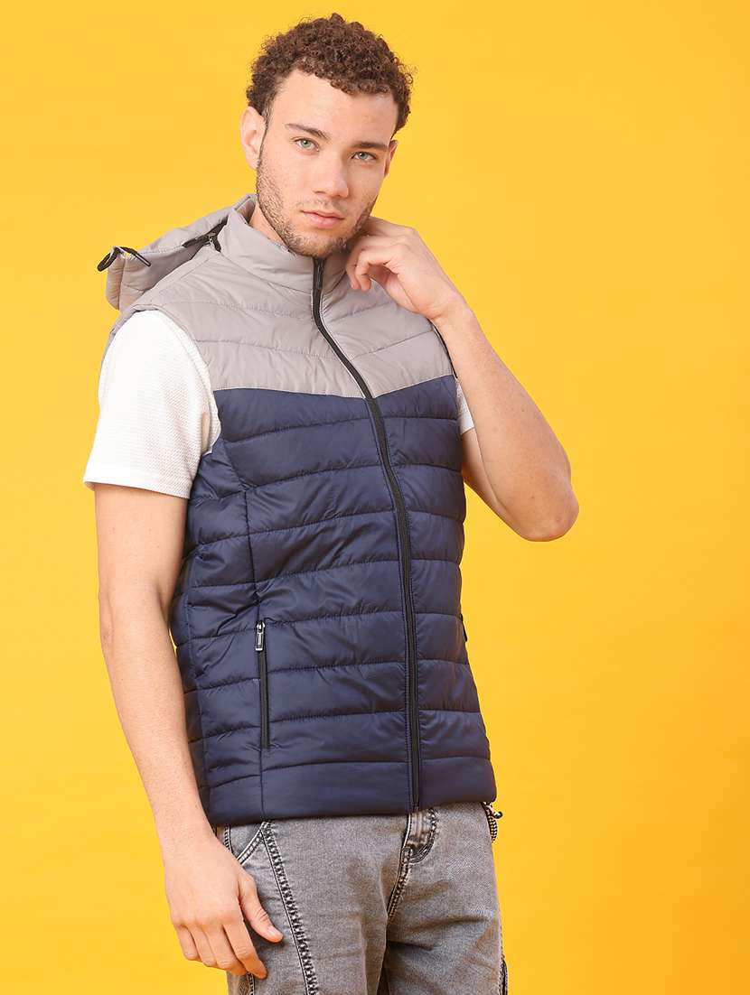 men color block sleeveless lightweight puffer jacket - 21974441 -  Standard Image - 2