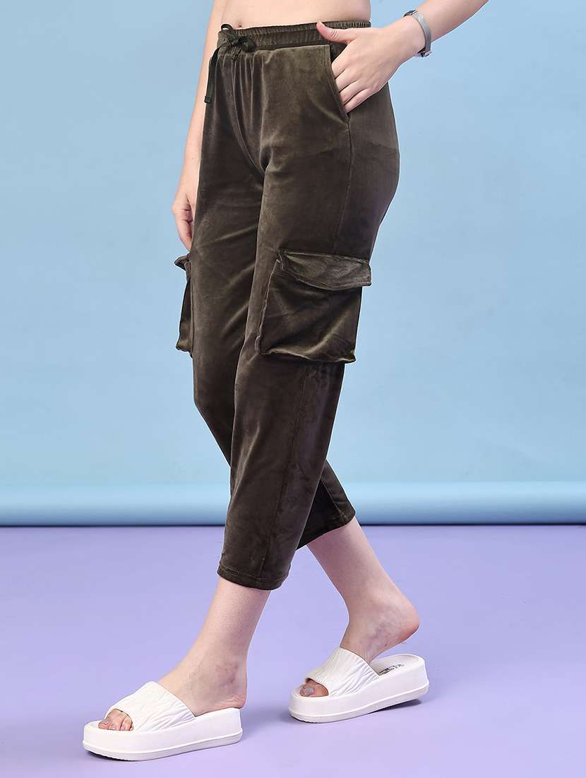 women solid  mid rise cargo - 21974613 -  Standard Image - 2