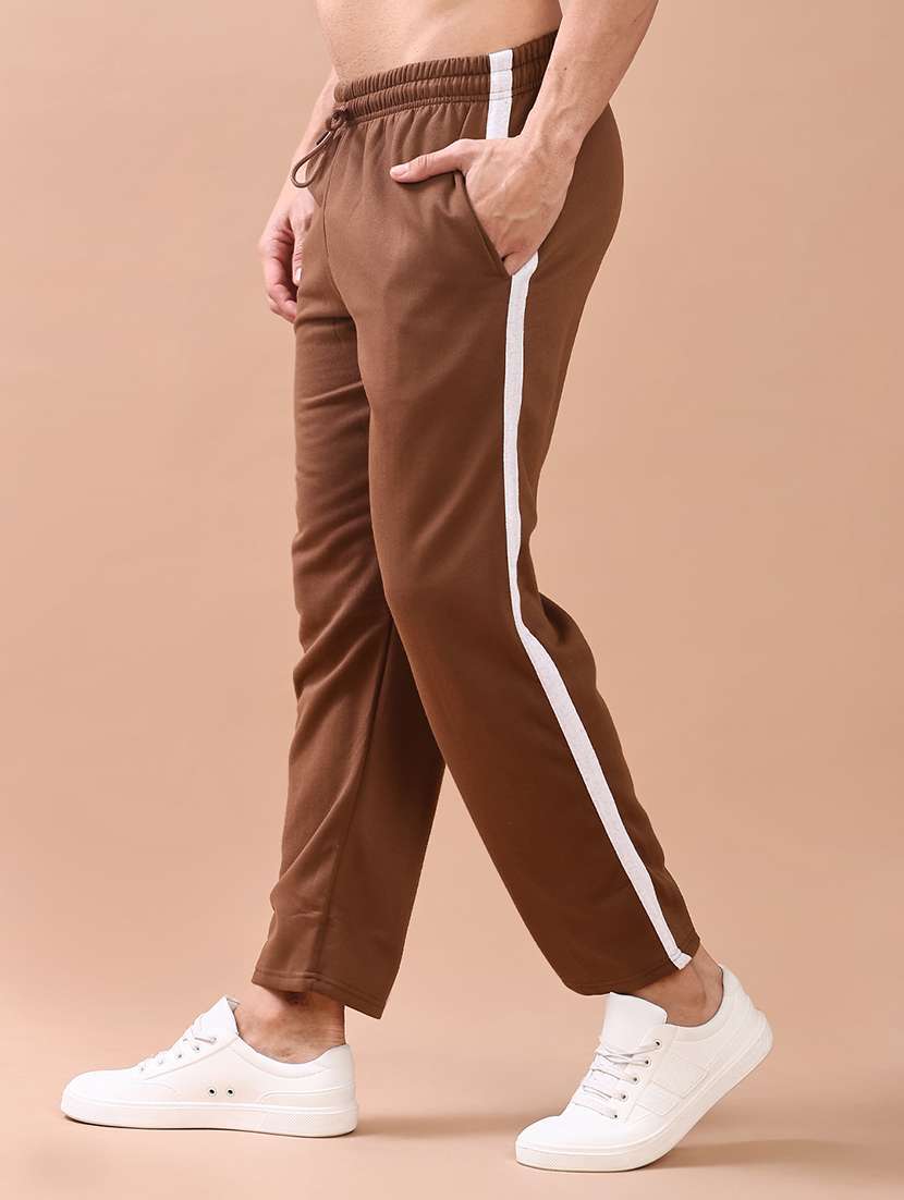 men solid mid rise full length track pant - 21974706 -  Standard Image - 2