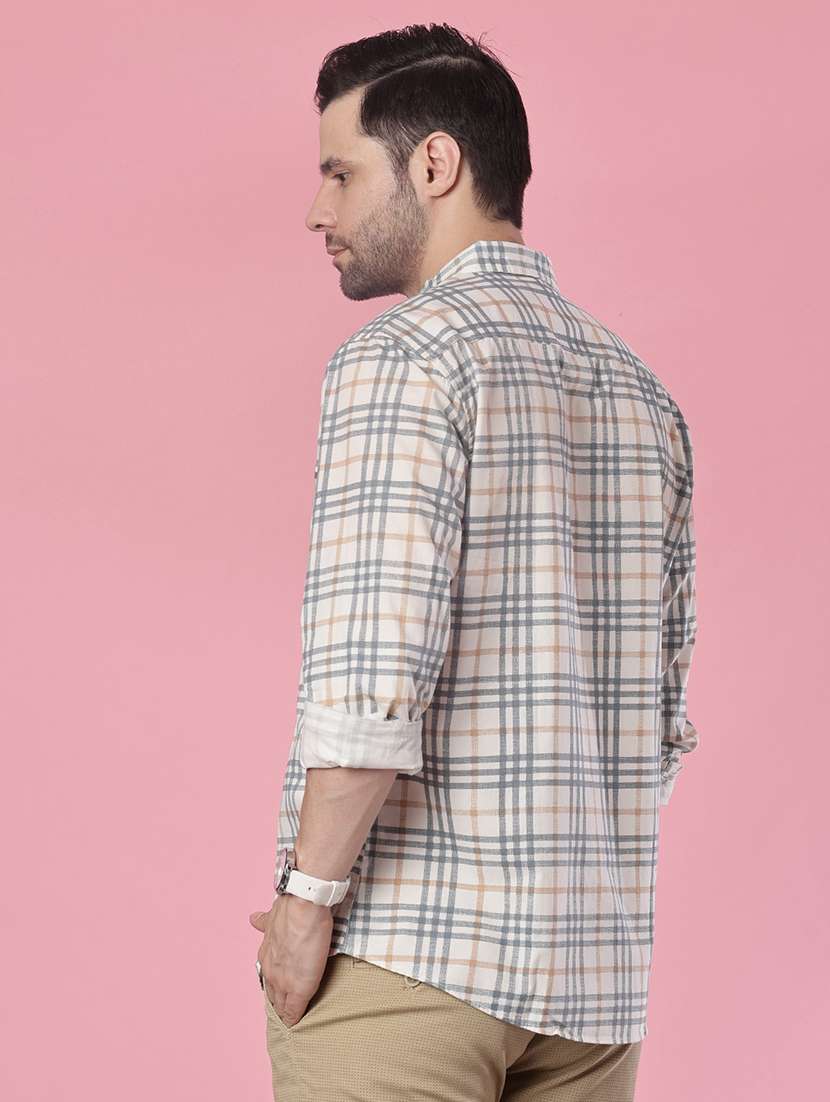 men checkered collared long sleeve shirt - 21974744 -  Standard Image - 2