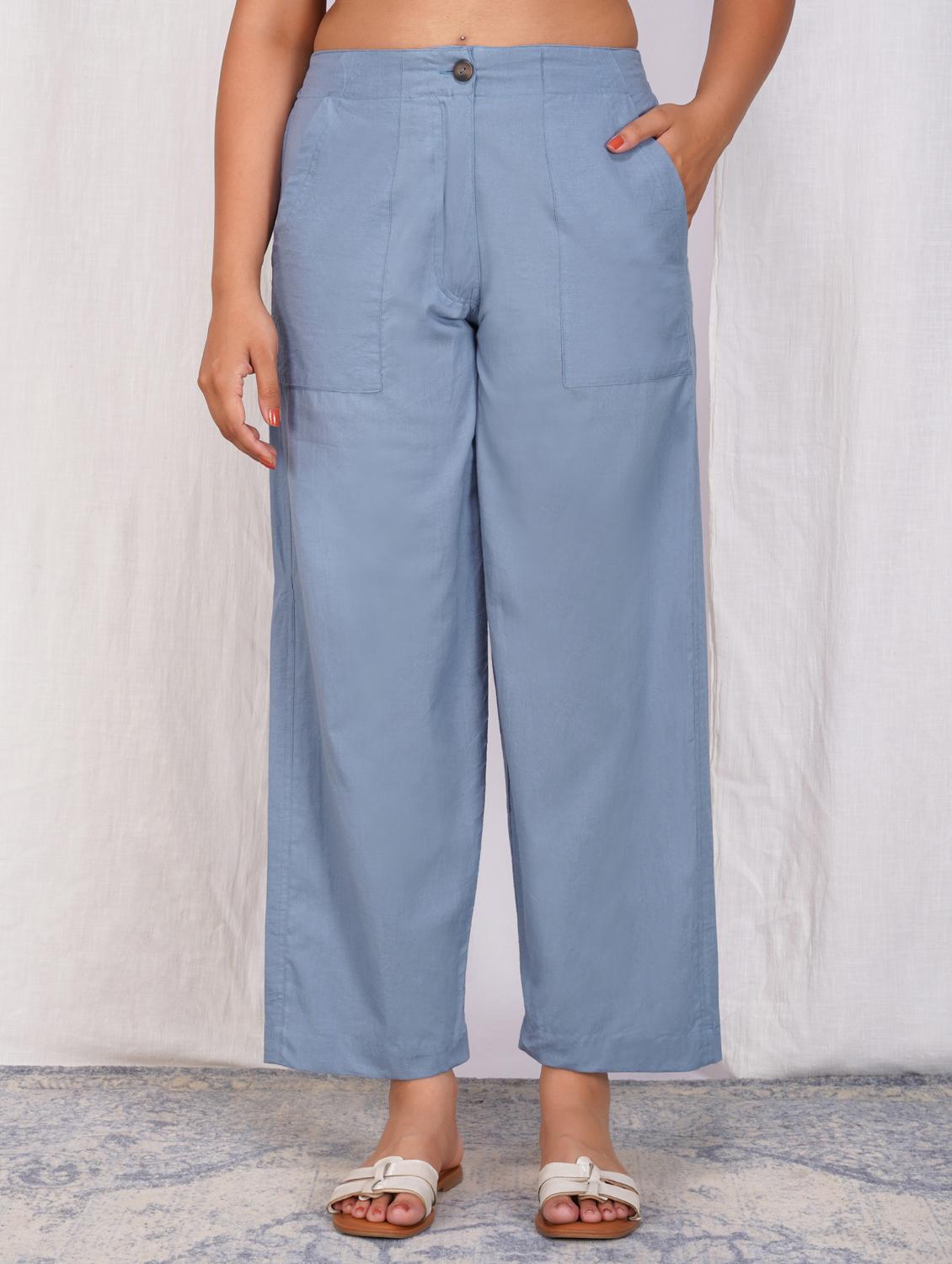 women solid mid rise straight fit trouser - 21974898 -  Zoom Image - 0