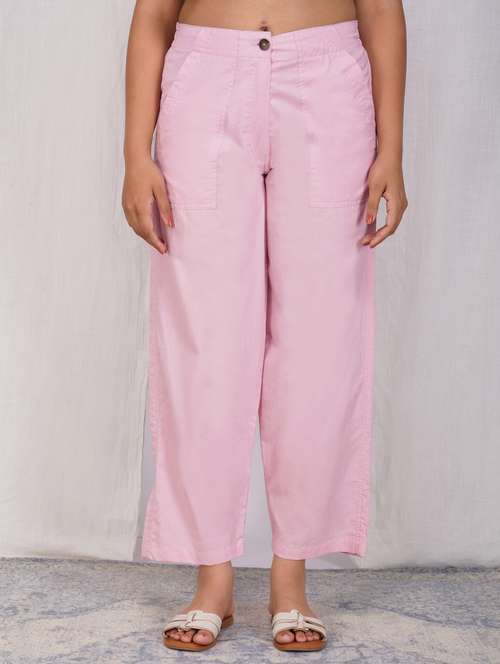 women solid mid rise straight fit trouser - 21974900 -  Standard Image - 0