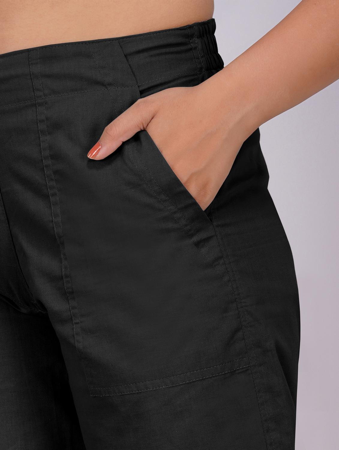 women solid mid rise straight fit trouser - 21974906 - Standard Image - 2