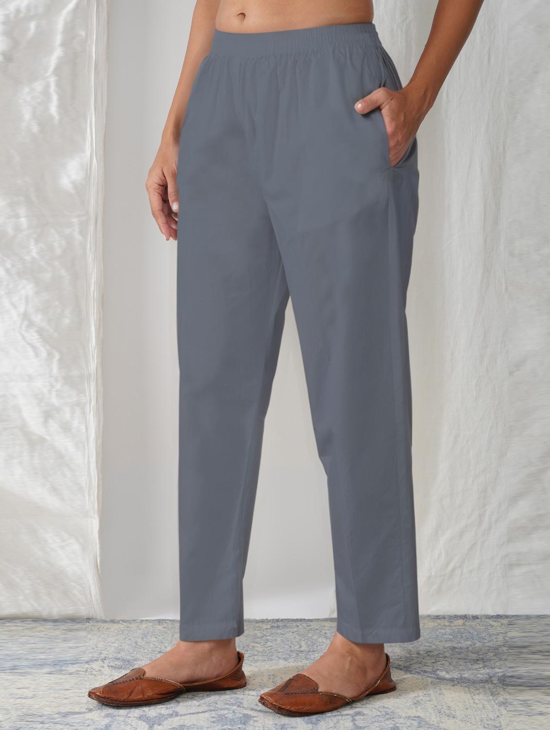women solid mid rise ankle length tapered pant - 21975002 -  Zoom Image - 0