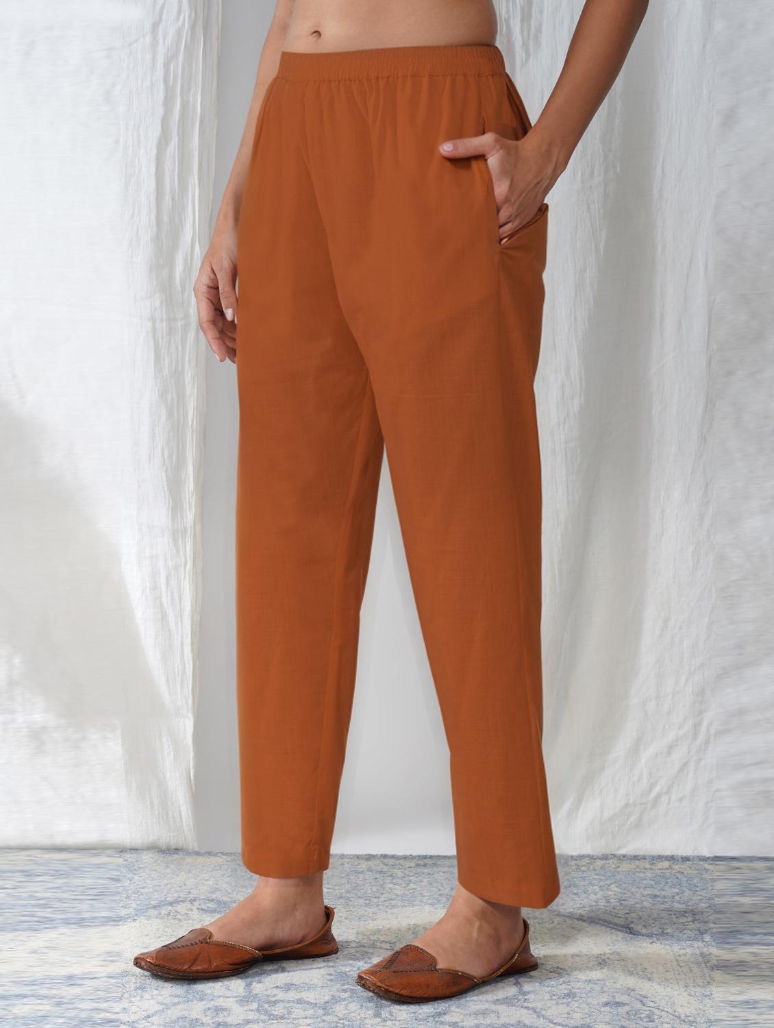 women solid mid rise ankle length tapered pant - 21975008 -  Zoom Image - 0