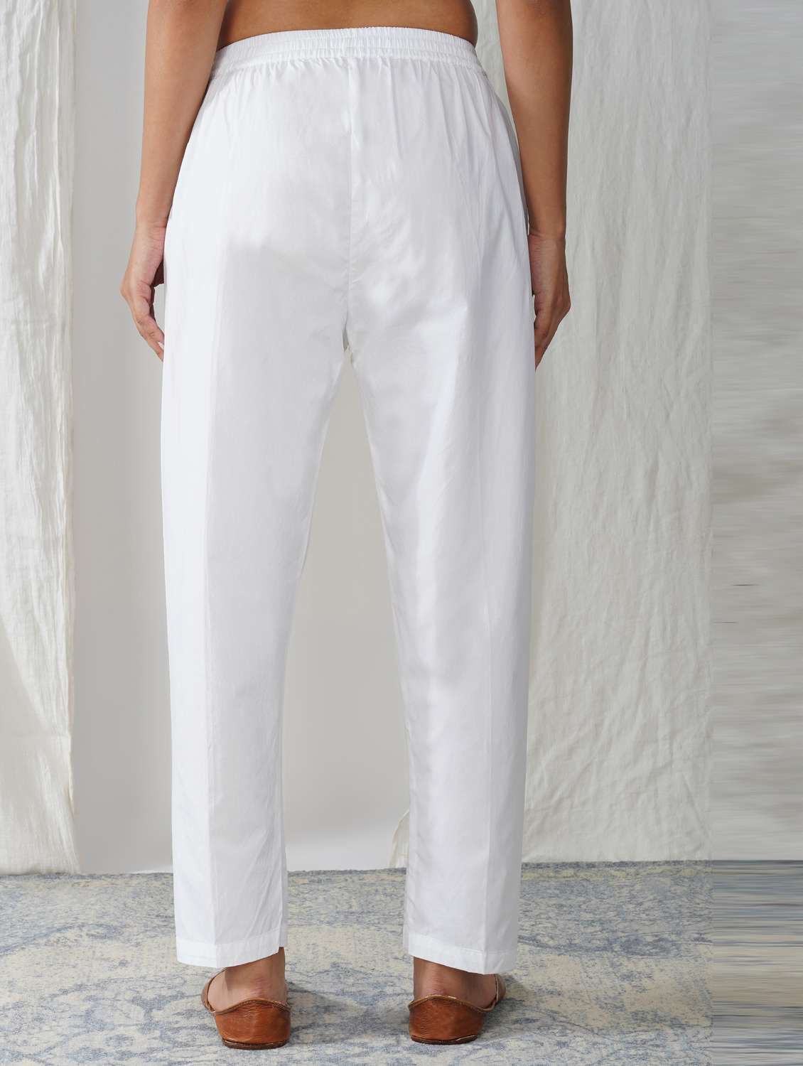 women solid mid rise ankle length tapered pant - 21975031 -  Standard Image - 2