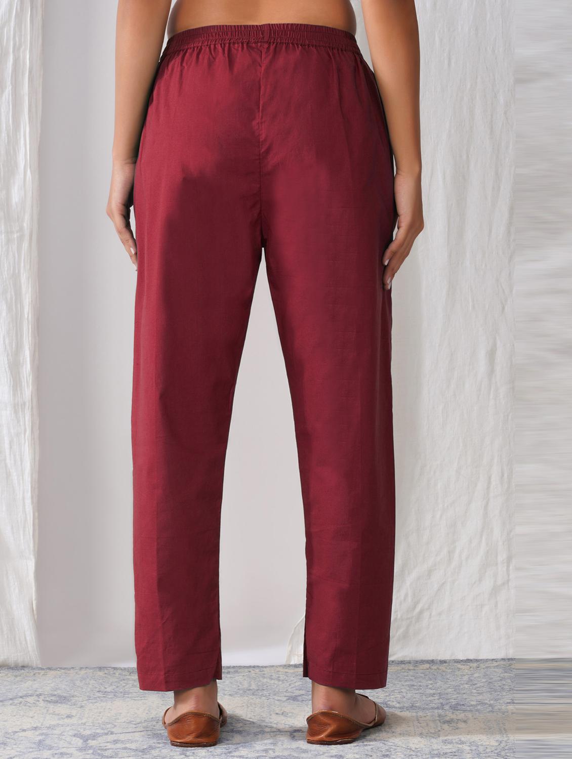 women solid mid rise straight tapered pant - 21975037 - Standard Image - 2