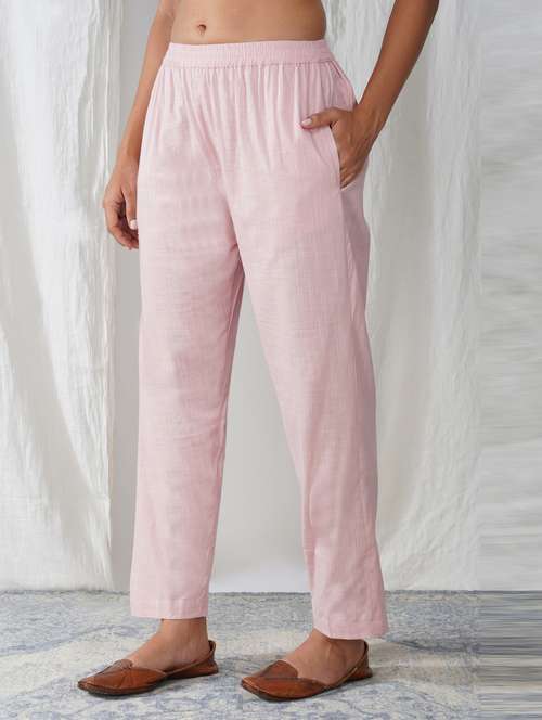 women solid mid rise ankle length tapered pant - 21975043 - Standard Image - 0