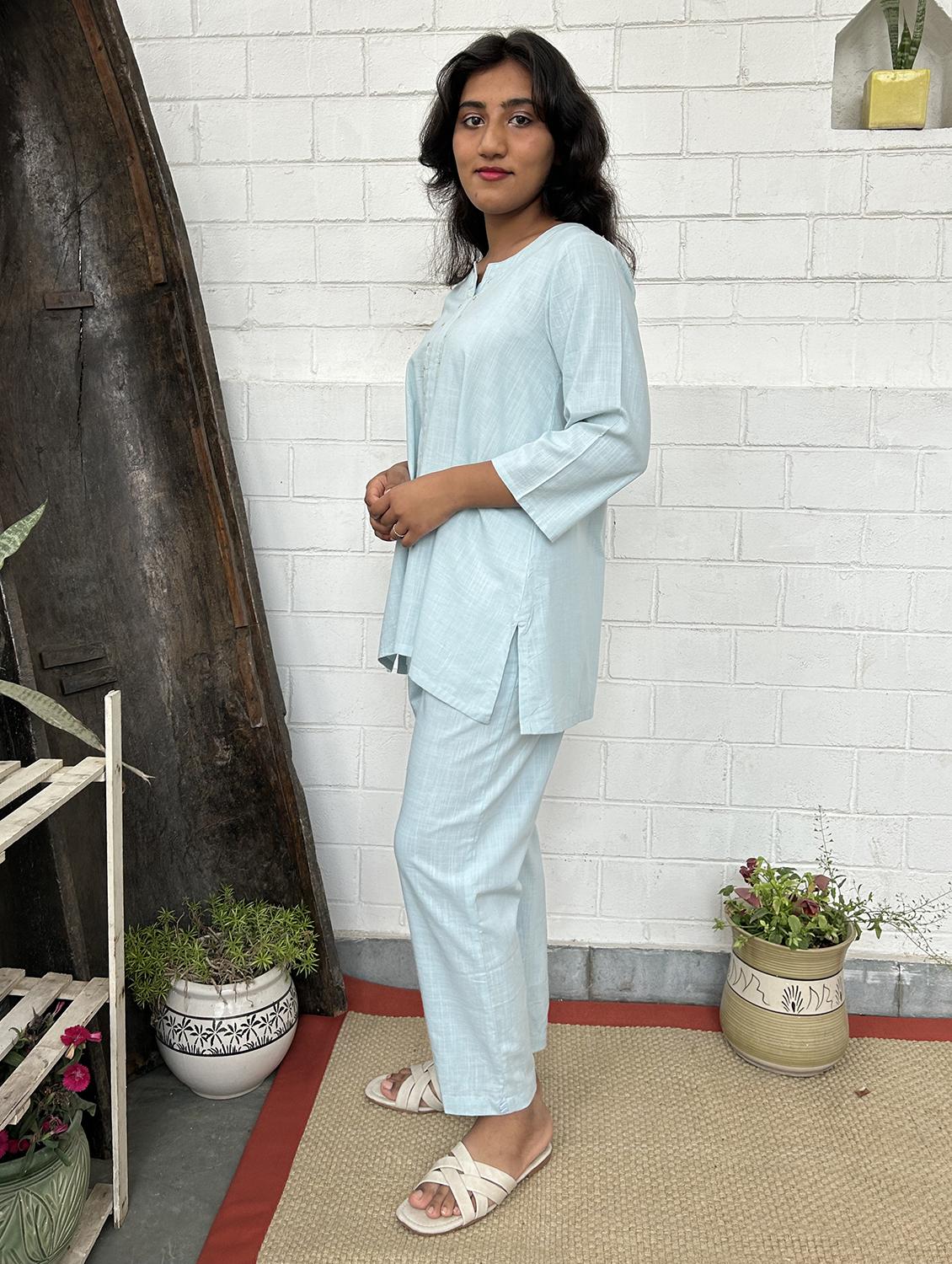 women three quarter sleeve ethnic co-ord set - 21975096 - Standard Image - 2