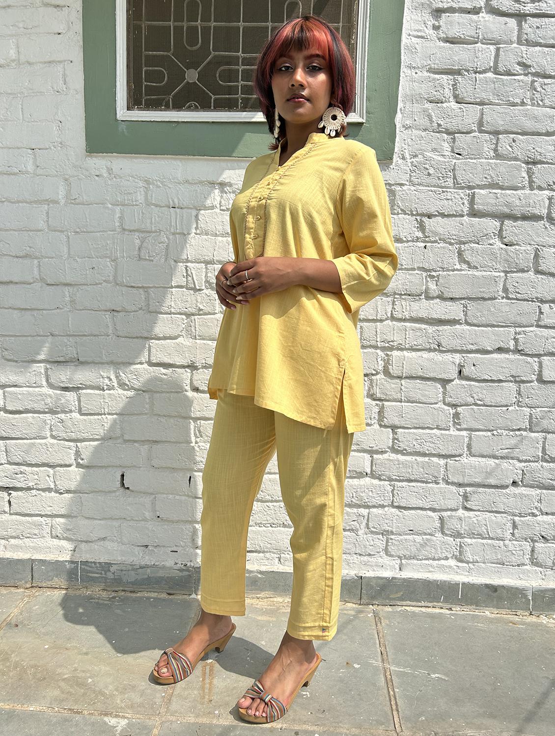 women three quarter sleeve ethnic co-ord set - 21975097 - Standard Image - 2