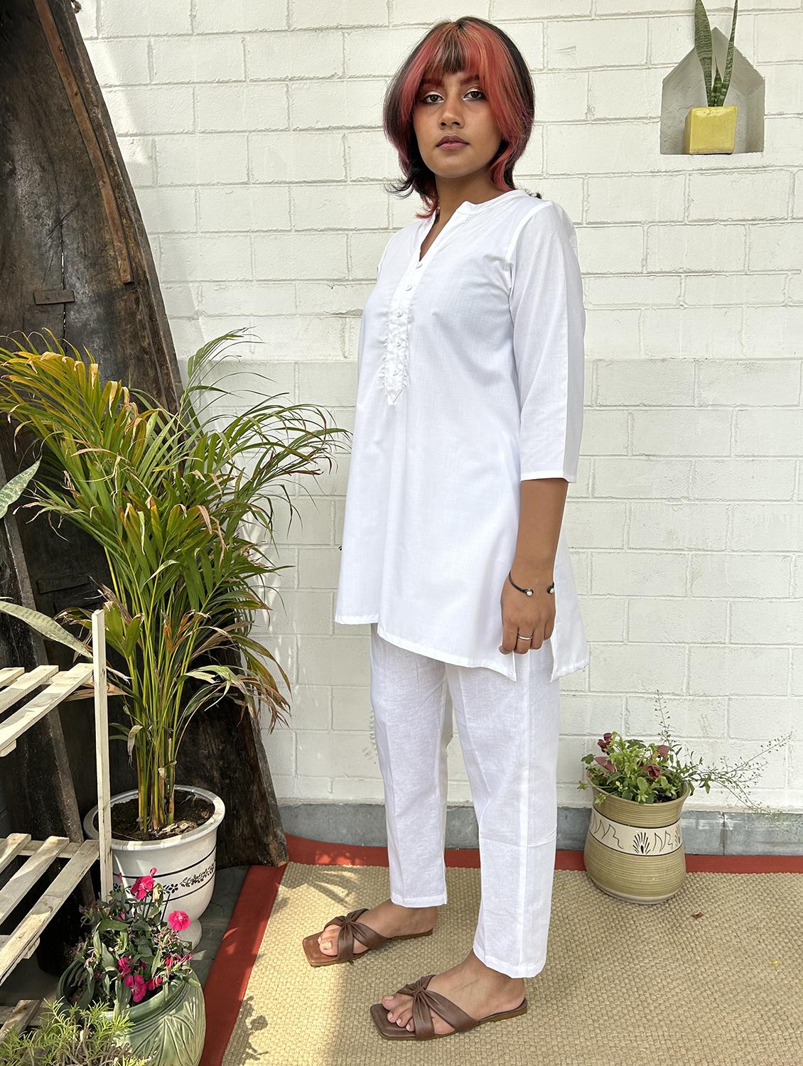 women three quarter sleeve ethnic co-ord set - 21975100 - Standard Image - 2