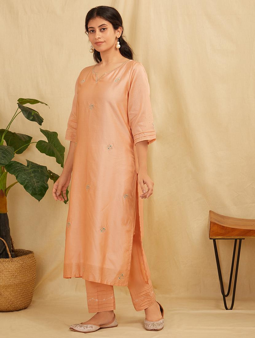 women three quarter sleeve kurta pant with dupatta set - 21975156 - Standard Image - 2