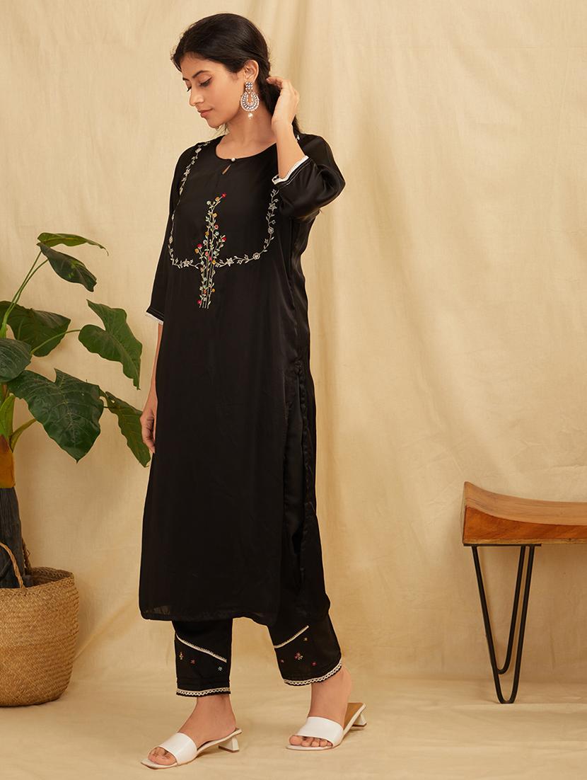 women three quarter sleeve kurta pant with dupatta set - 21975167 - Standard Image - 2