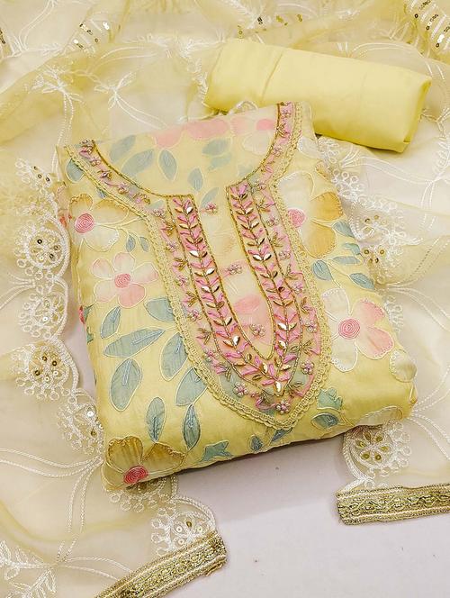 women floral embroidered unstitched suit set - 21975211 -  Standard Image - 0