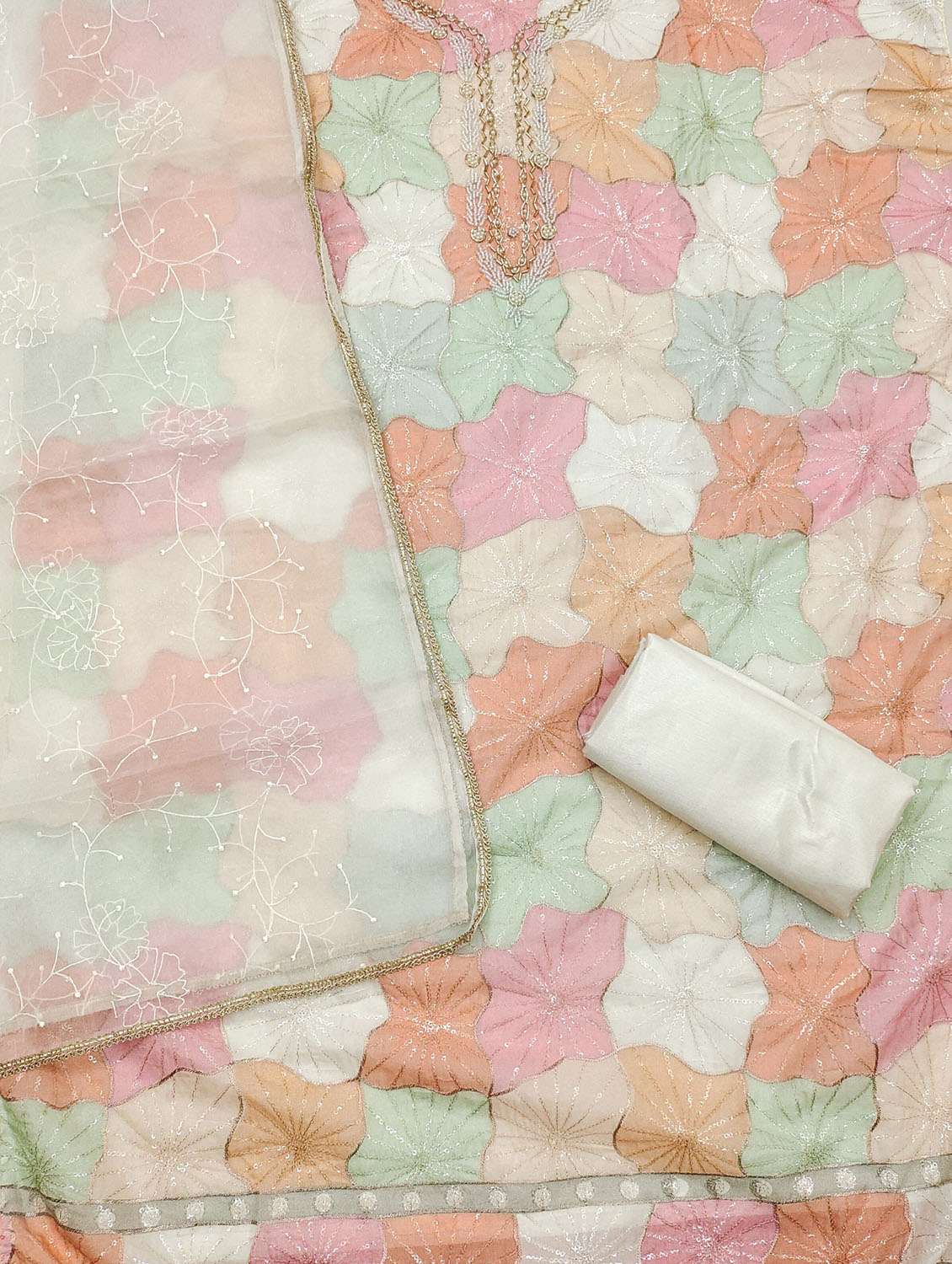 women floral embroidered unstitched suit set - 21975266 -  Standard Image - 2