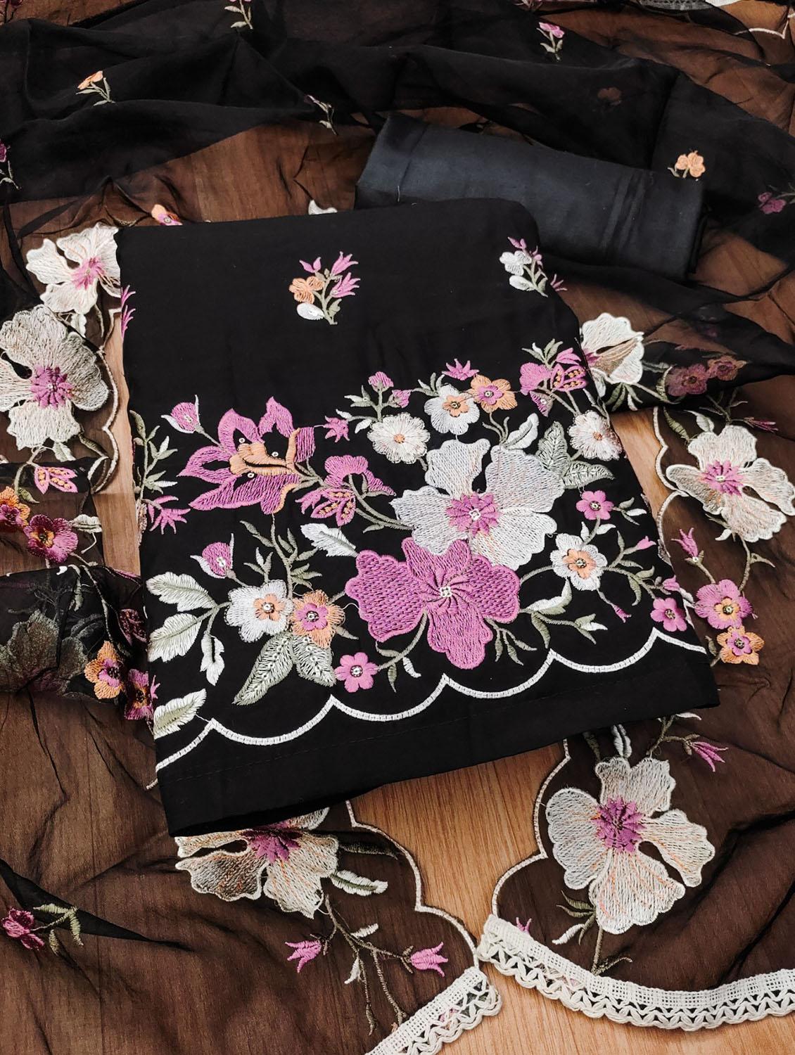 women floral embroidered unstitched suit set - 21975283 -  Zoom Image - 0