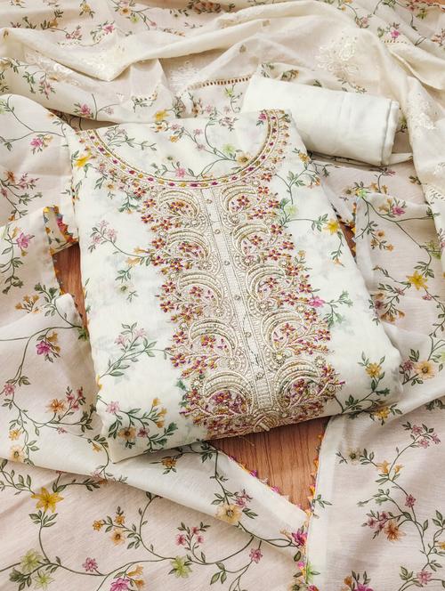 women floral embroidered unstitched suit set - 21975285 - Standard Image - 0