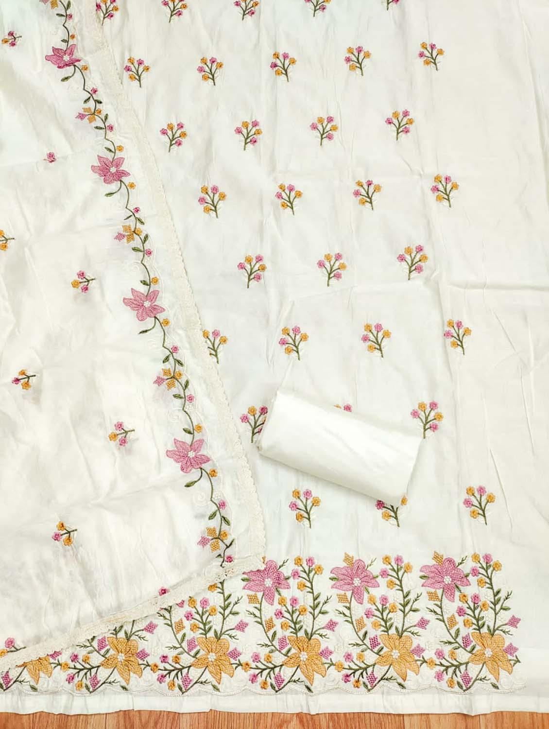 women floral embroidered unstitched suit set - 21975298 - Standard Image - 2