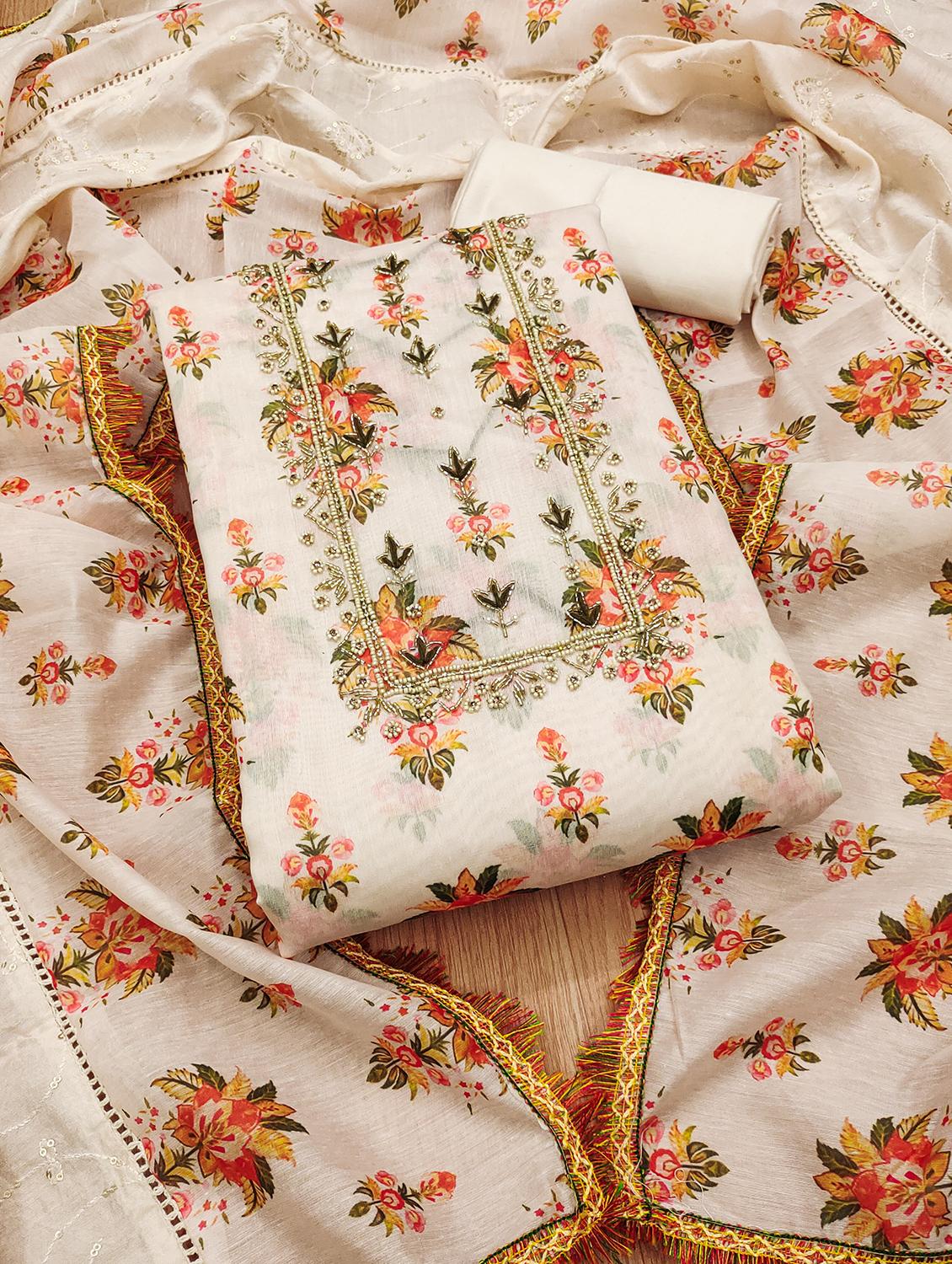women floral embroidered unstitched suit set - 21975303 - Zoom Image - 0