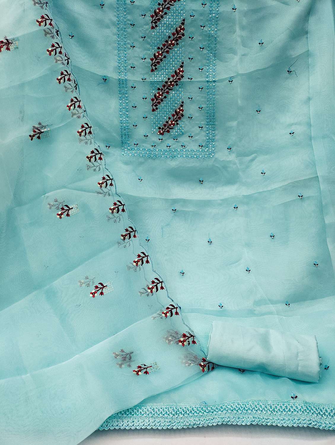 women solid with work embroidered unstitched suit set - 21975333 -  Standard Image - 2