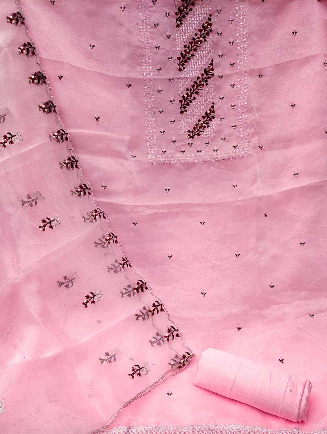 women solid with work embroidered unstitched suit set - 21975334 -  Standard Image - 2