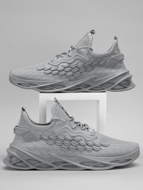 men grey lace up sneaker - 21975362 - Standard Image - 0