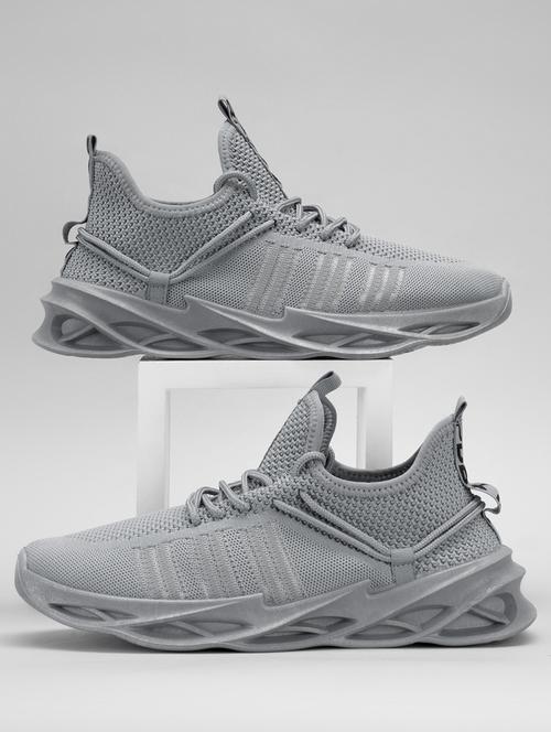 men grey lace up sneaker - 21975368 - Standard Image - 0