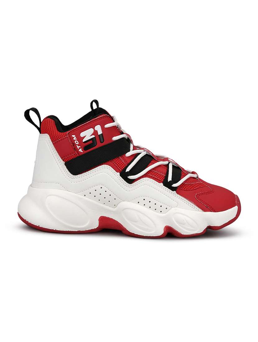 men red lace up sneaker - 21975403 -  Standard Image - 2