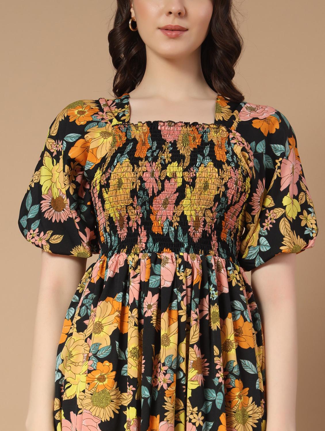 women floralprint puff sleeve tiered dress - 21975415 - Standard Image - 2