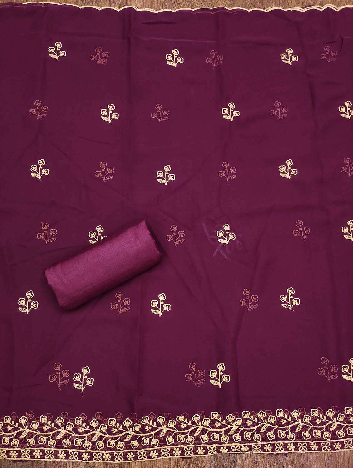 women solid with work embroidered unstitched suit set - 21975473 -  Standard Image - 2