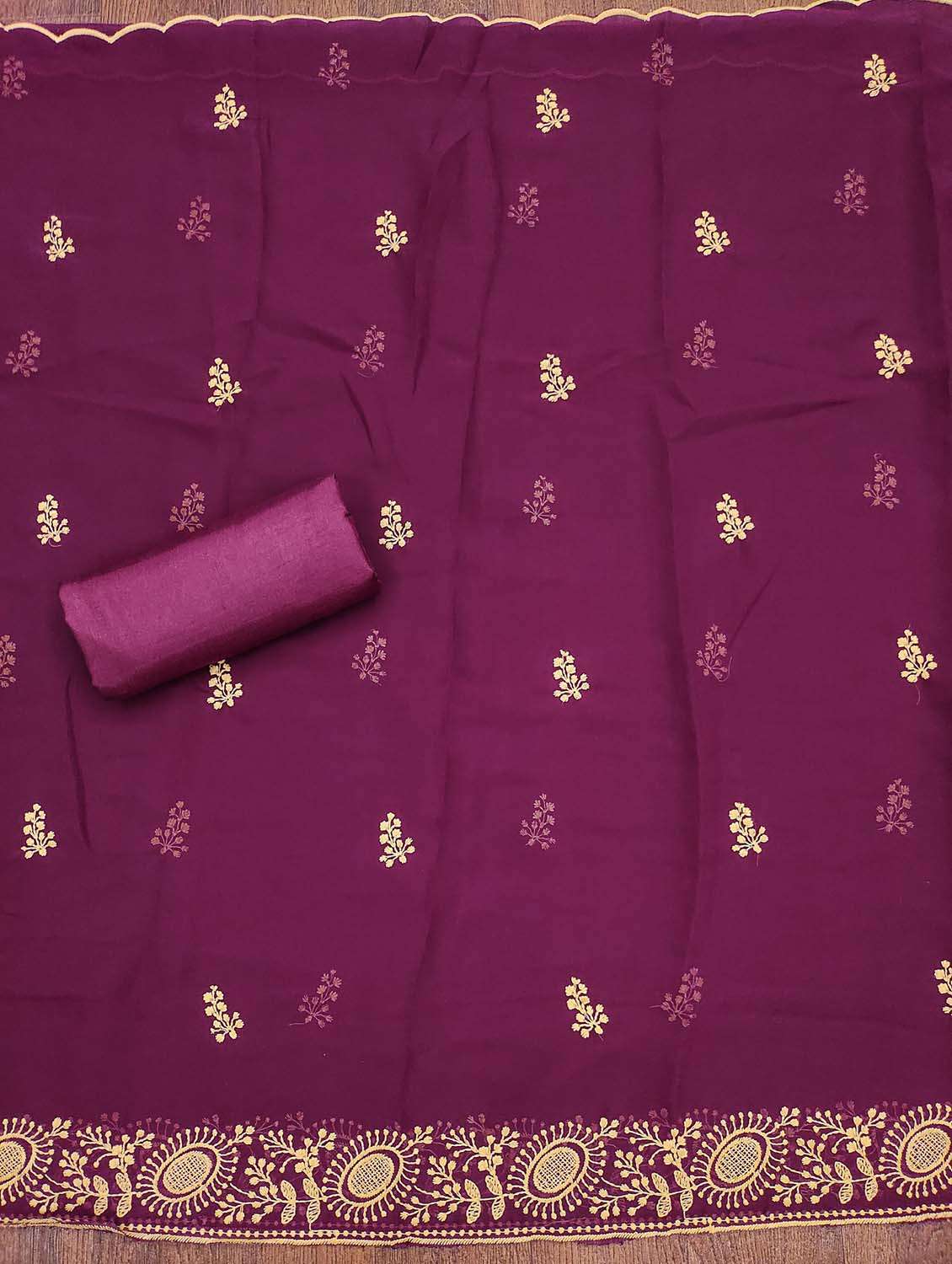 women solid with work embroidered unstitched suit set - 21975479 -  Standard Image - 2