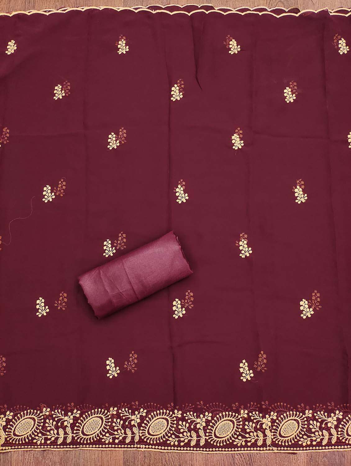 women solid with work embroidered unstitched suit set - 21975481 -  Standard Image - 2