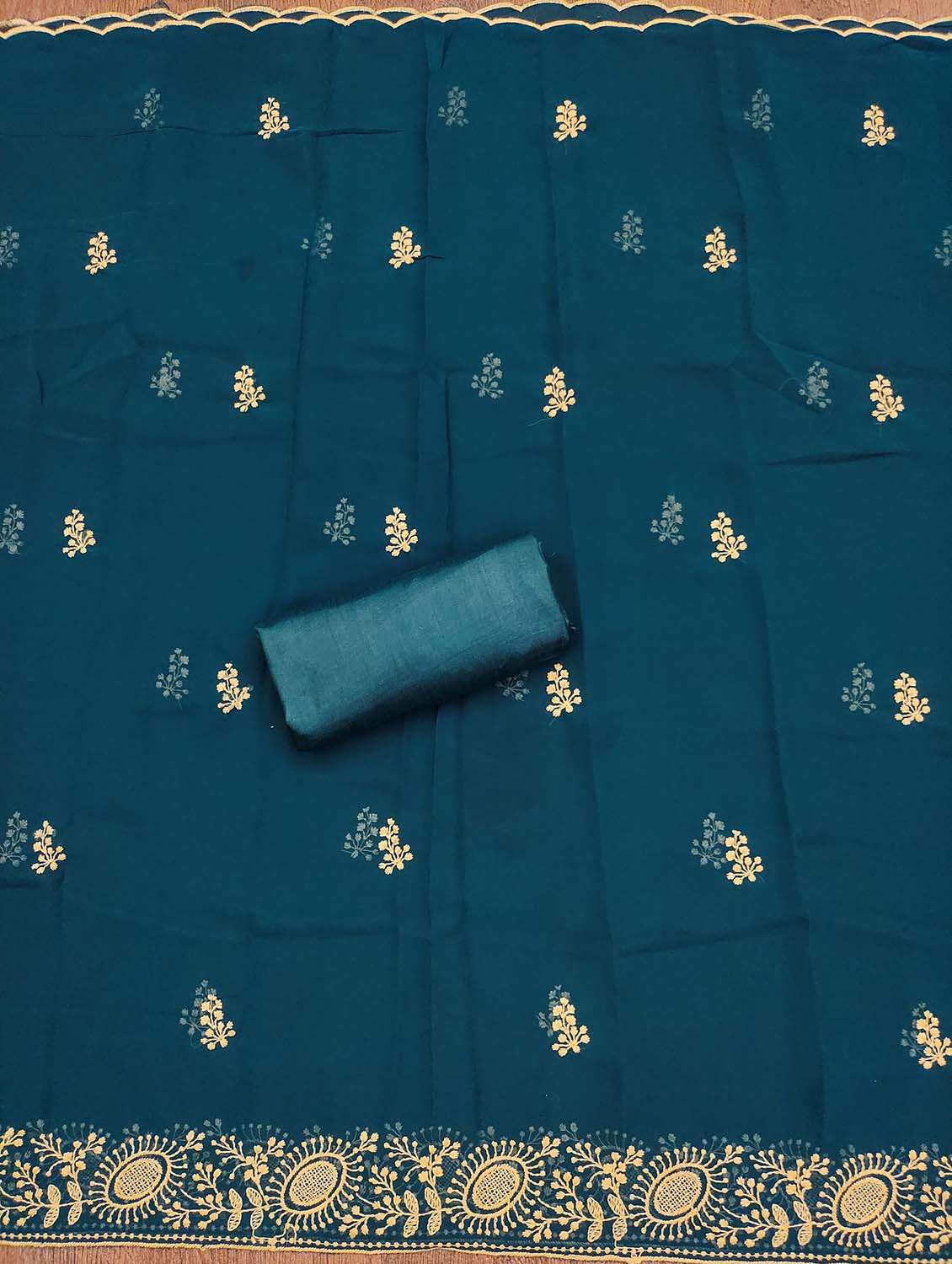 women solid with work embroidered unstitched suit set - 21975482 -  Standard Image - 2