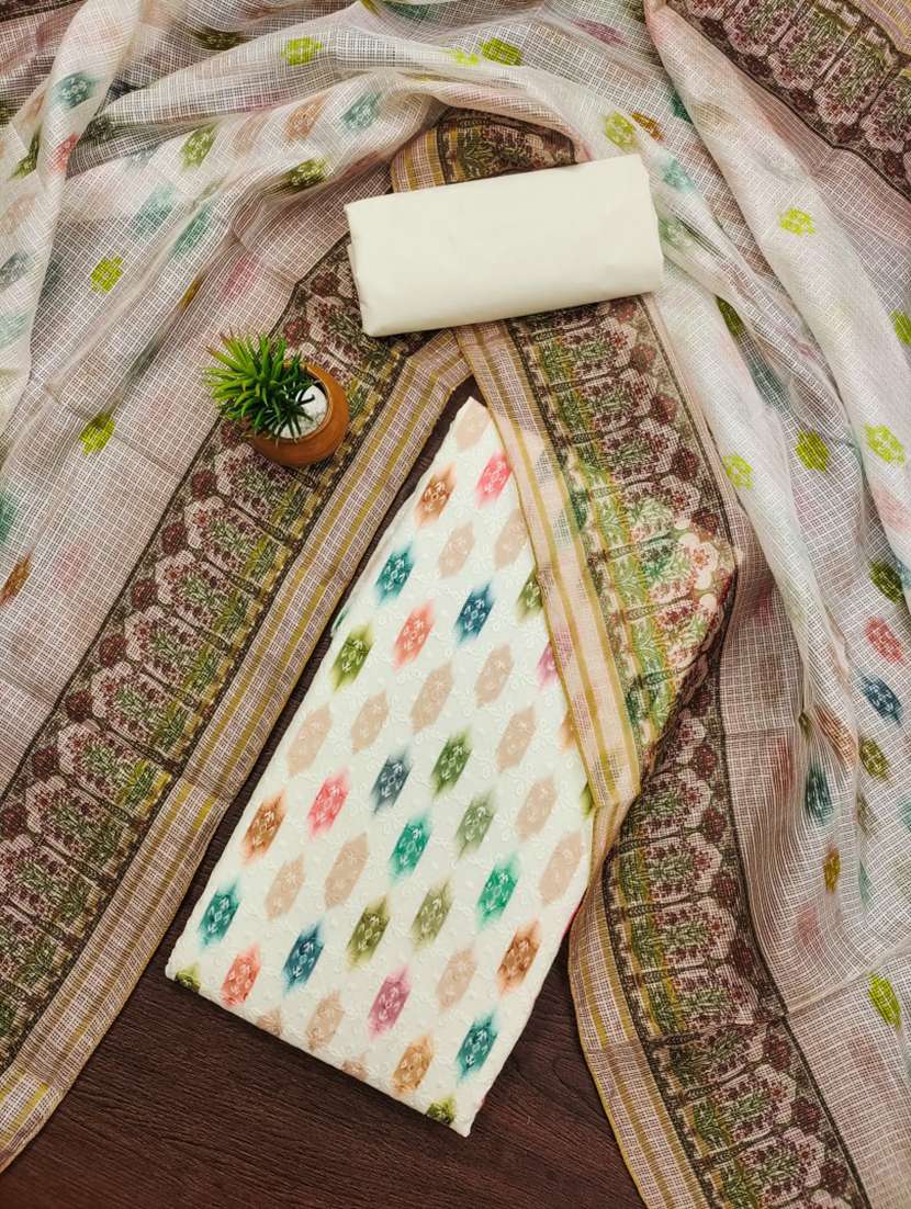 women printed unstitched suit set