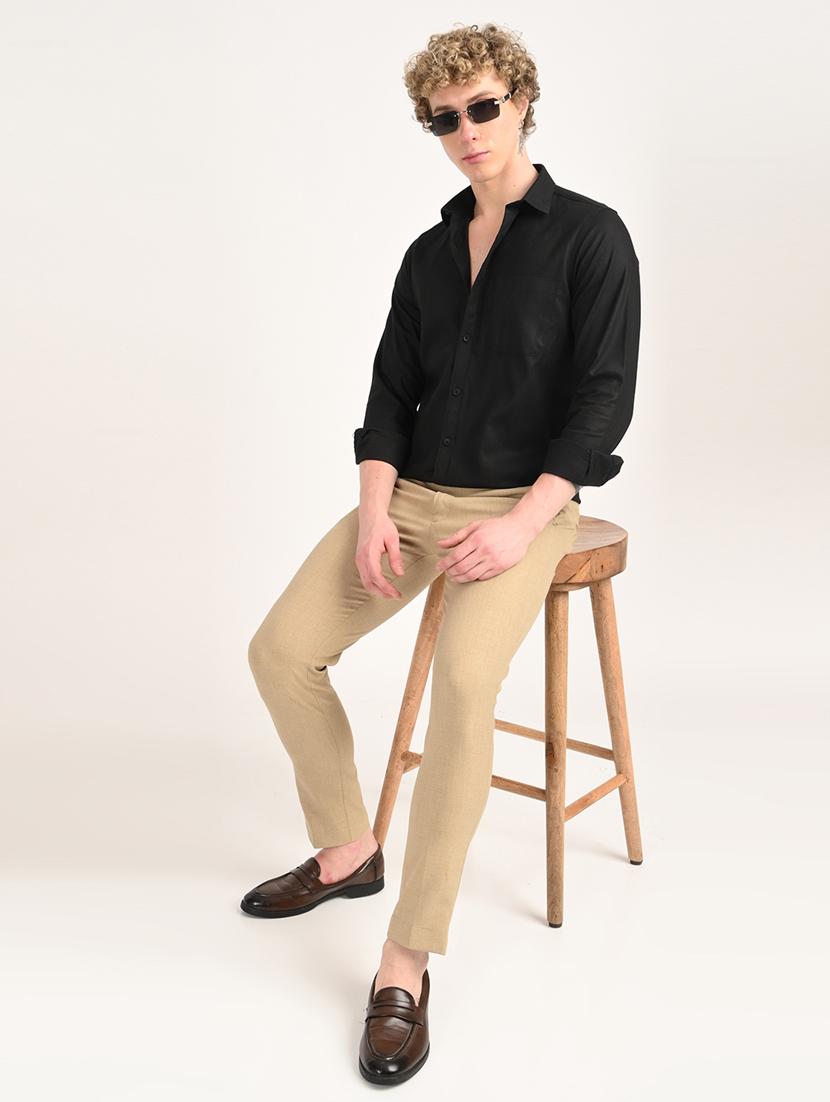 men solid long sleeve regular fit casual shirt - 21975523 - Standard Image - 2