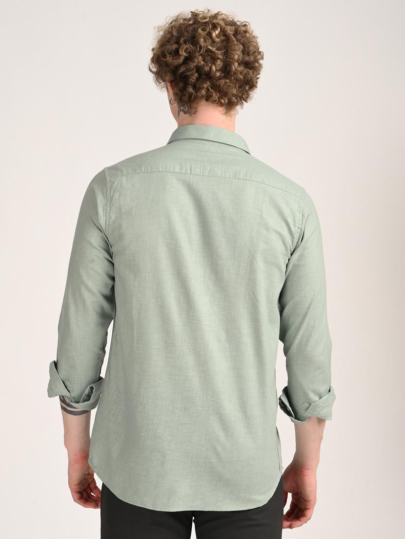 men solid long sleeve regular fit casual shirt - 21975524 - Standard Image - 2
