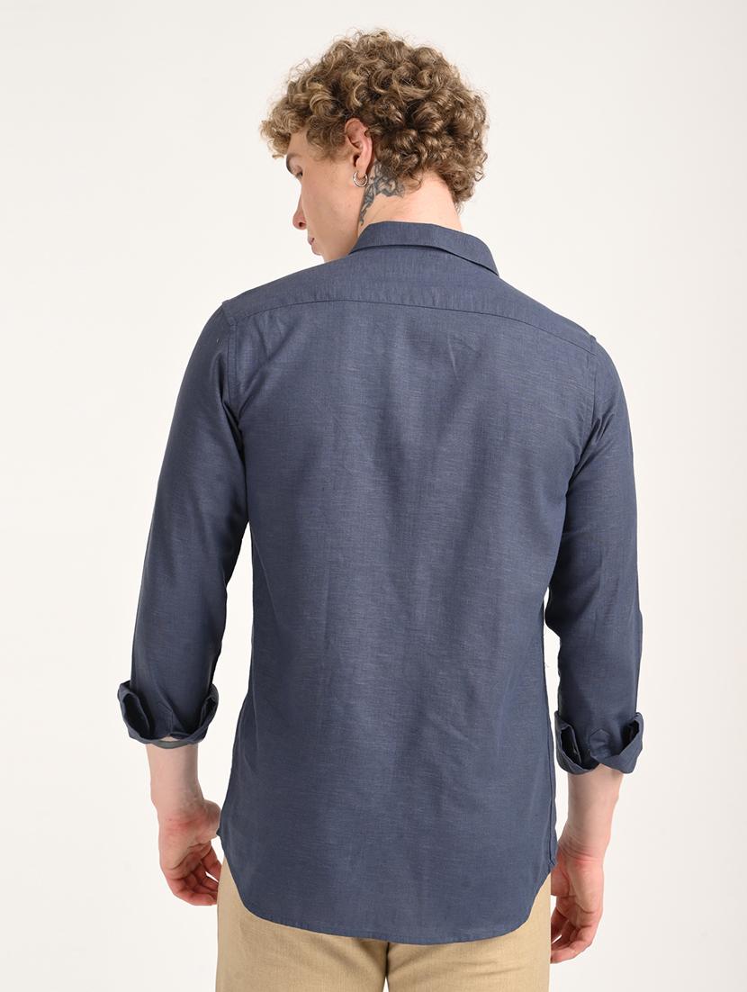 men solid long sleeve regular fit casual shirt - 21975525 - Standard Image - 2