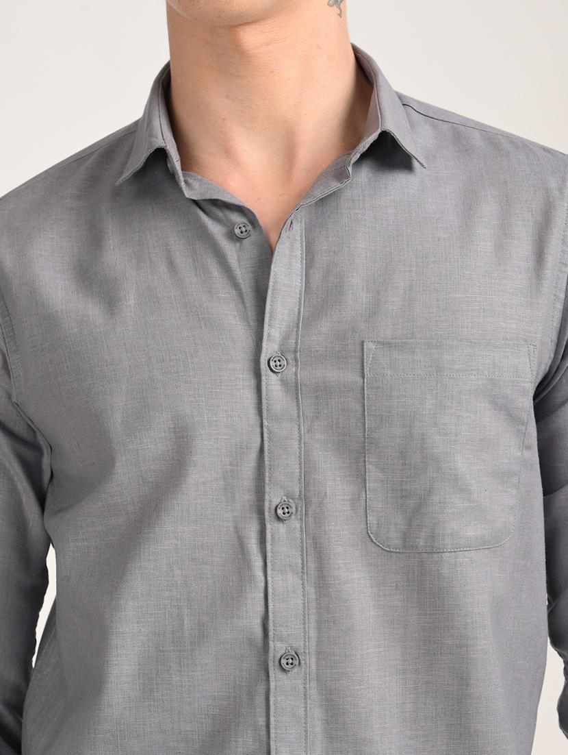 men solid long sleeve regular fit casual shirt - 21975527 - Standard Image - 2