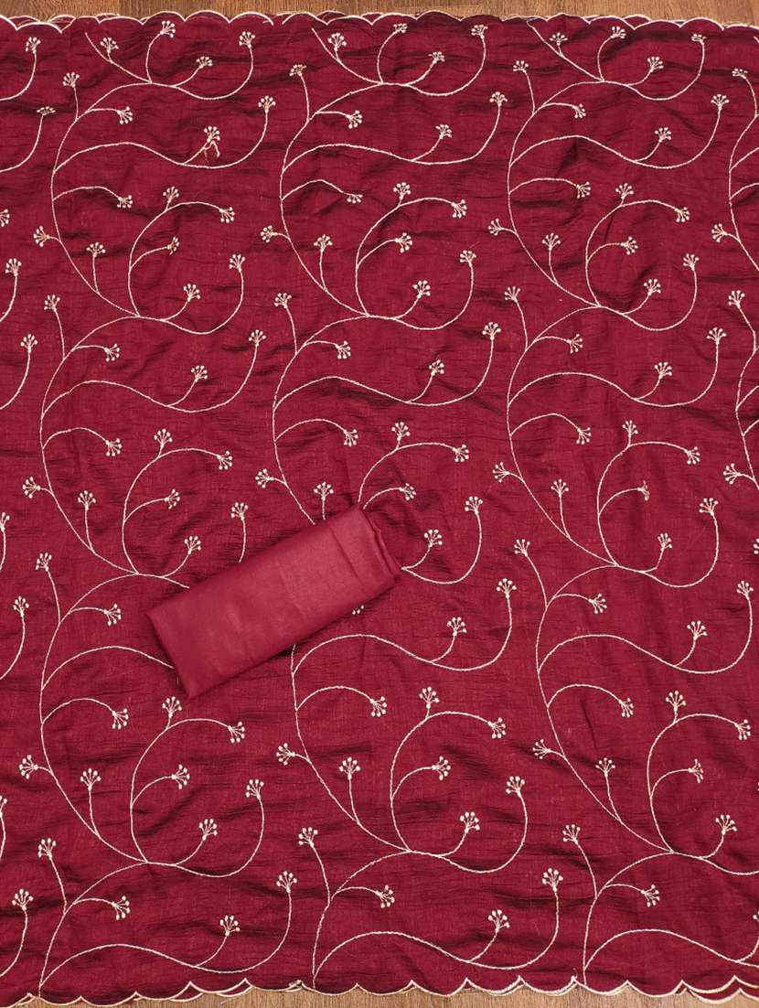 women solid with work embroidered unstitched suit set - 21975562 -  Standard Image - 2