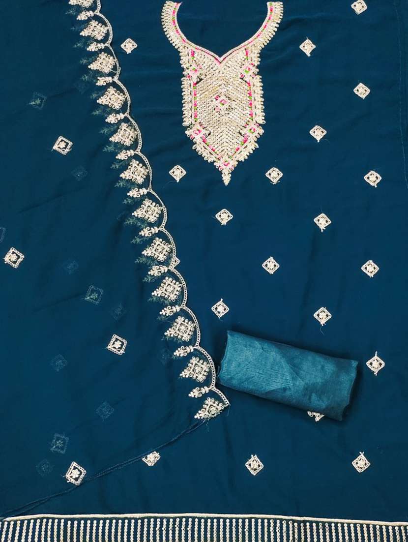 women solid with work embroidered unstitched suit set - 21975601 -  Standard Image - 2