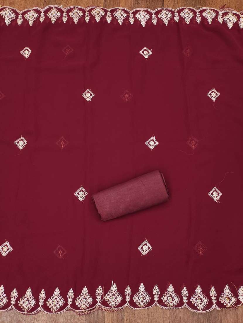 women solid with work embroidered unstitched suit set - 21975602 -  Standard Image - 2