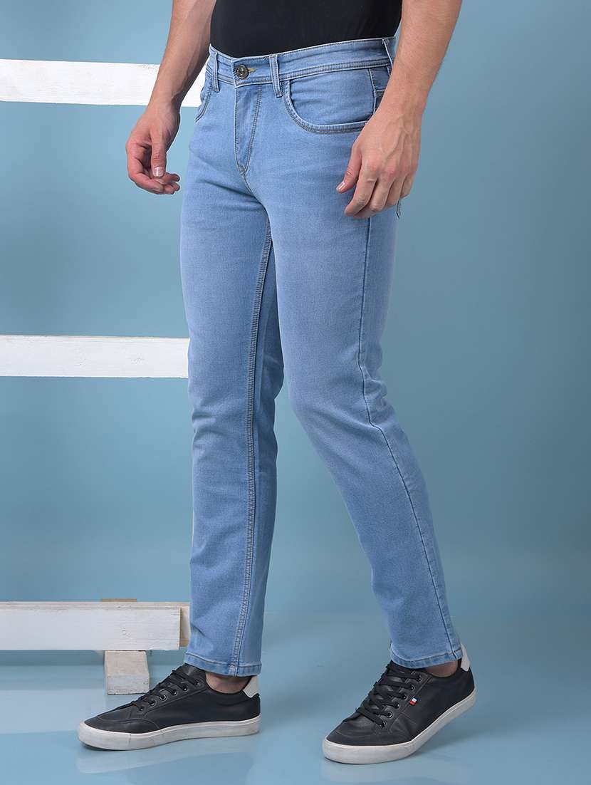 men washed low rise full length slim fit jeans - 21975640 - Standard Image - 2
