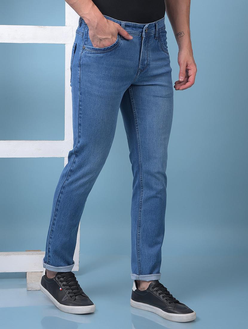 men washed low rise full length slim fit jeans - 21975641 - Standard Image - 2