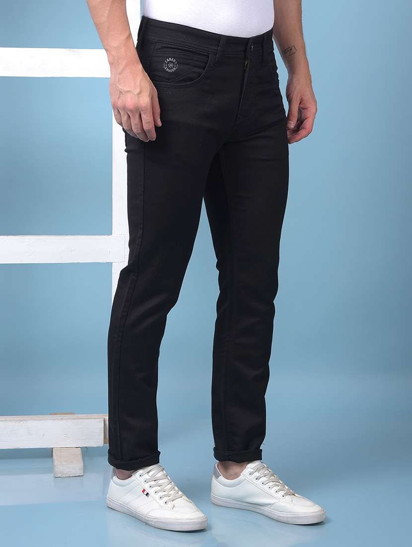 men plain low rise full length slim fit jeans - 21975642 - Standard Image - 2