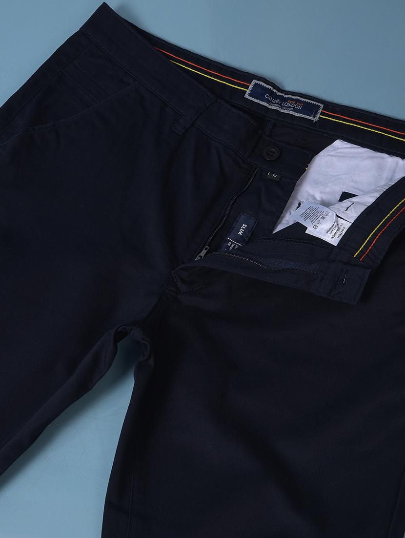 men solid mid rise flat front casual chinos - 21975654 - Standard Image - 7