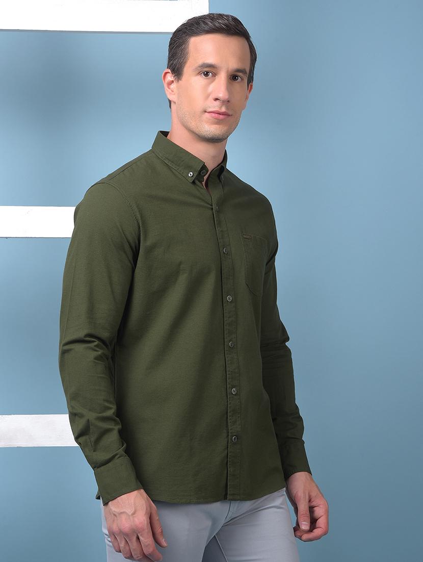 men solid long sleeve slim fit casual shirt - 21975658 - Standard Image - 2