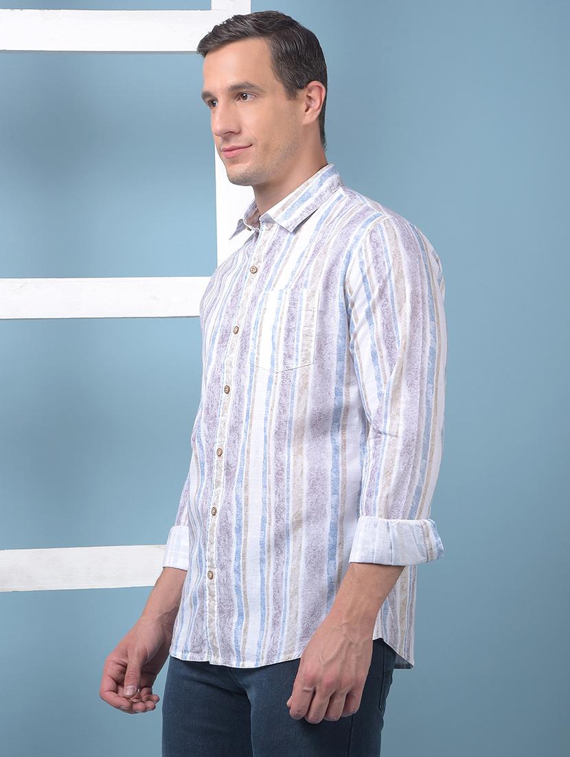 men printed long sleeve slim fit casual shirt - 21975661 - Standard Image - 2
