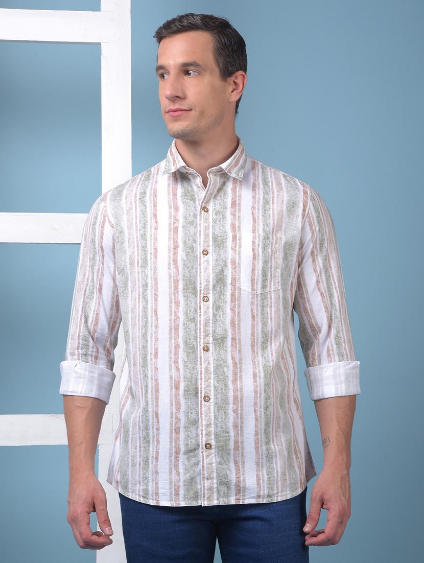 men printed long sleeve slim fit casual shirt - 21975662 - Zoom Image - 0