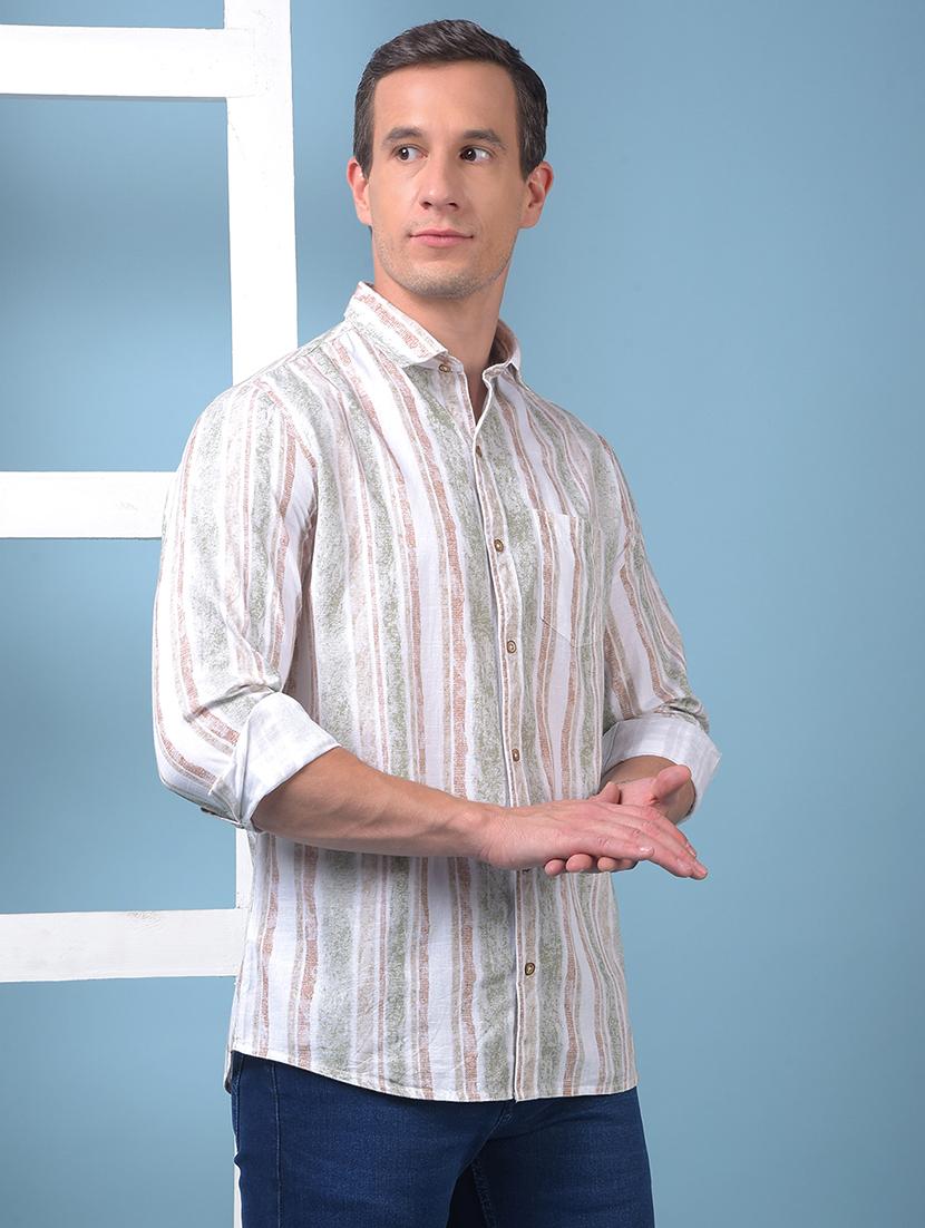 men printed long sleeve slim fit casual shirt - 21975662 - Standard Image - 2