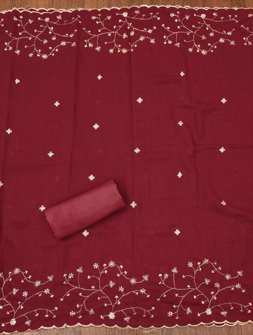 women solid with work embroidered unstitched suit set - 21975696 -  Standard Image - 2